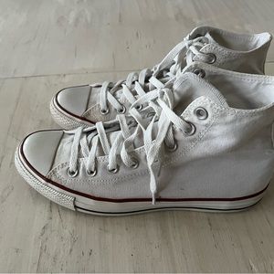 Converse  Chuck Taylor All Star Hightop White Sneakers Men’s 8.5 Woman’s 10.5